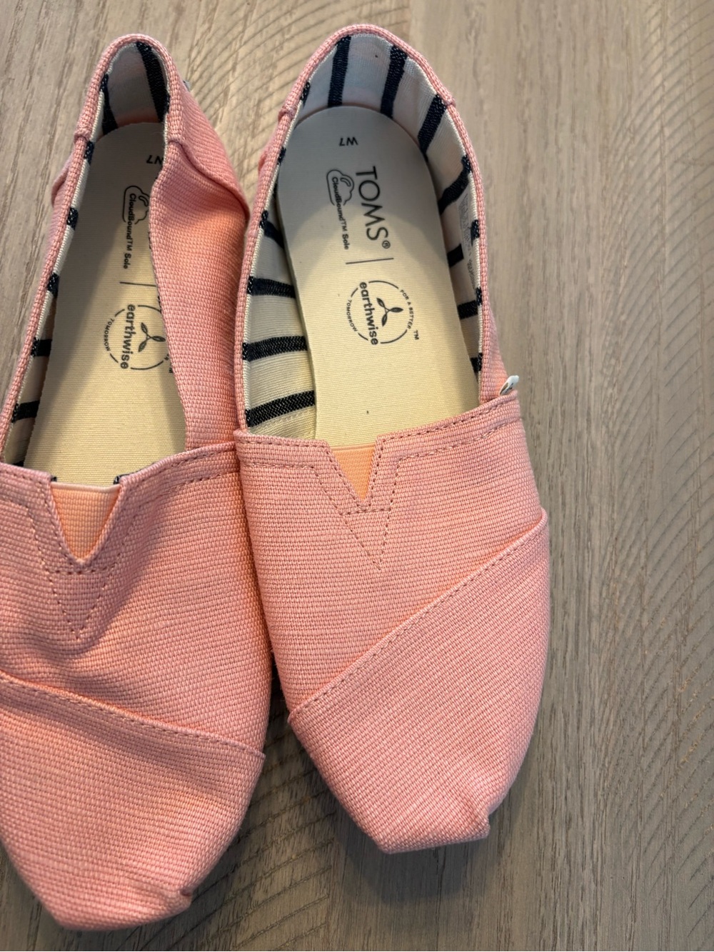 Toms Classic Slip-On Canvas Flats in Light Pink